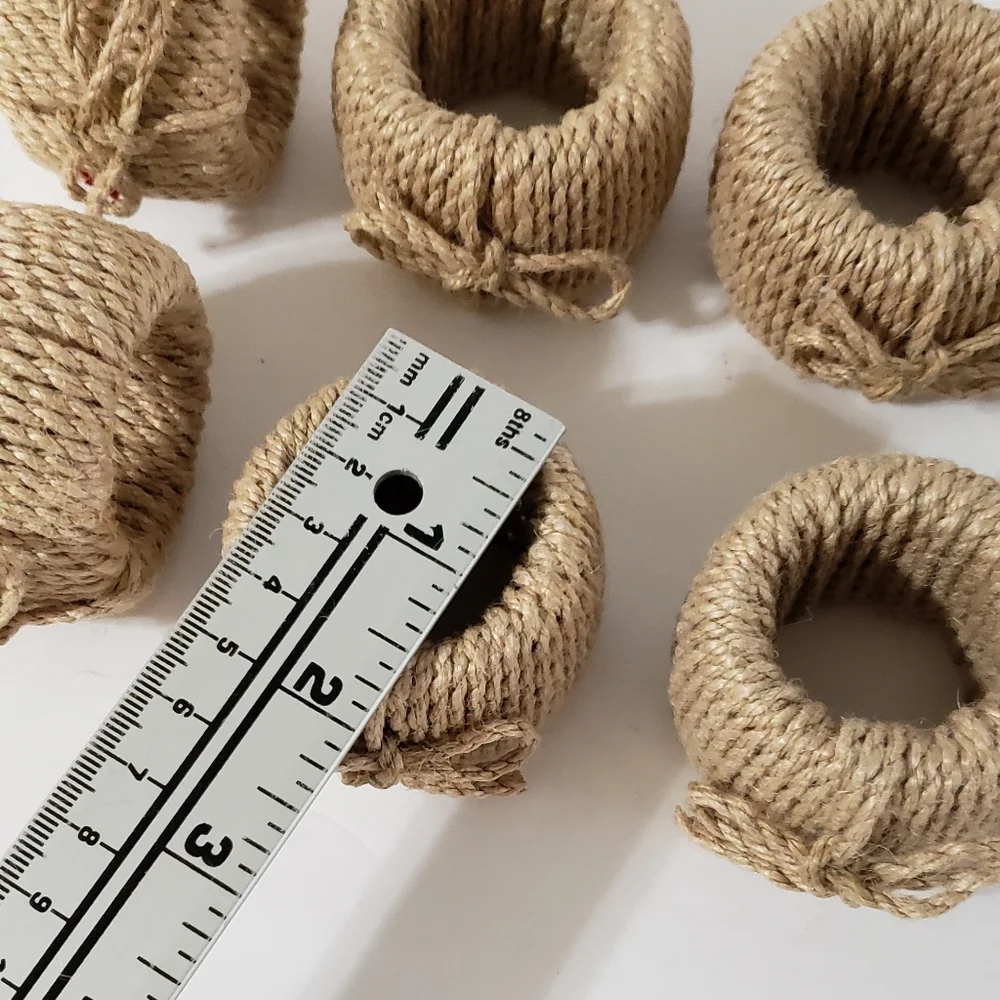 Twine Wrapped Napkin Rings Set Of 8